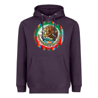 Plum Mexico Coat of Arms Heavyweight Hoodie - texasbilliewilder