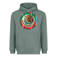 Sage Mexico Coat of Arms Heavyweight Hoodie - texasbilliewilder