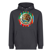 Smoke Mexico Coat of Arms Heavyweight Hoodie - texasbilliewilder