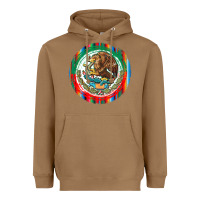 Toasted Coconut Mexico Coat of Arms Heavyweight Hoodie - texasbilliewilder