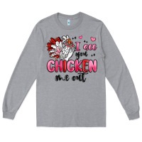 Heather Grey i see you chicken out Long Sleeve Tee - MaliasSmallBusiness