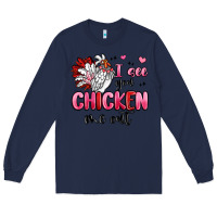 Navy i see you chicken out Long Sleeve Tee - MaliasSmallBusiness