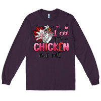 Plum i see you chicken out Long Sleeve Tee - MaliasSmallBusiness