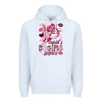 White Cupid's dating service Valentine's Day Premium Hoodie - HowdyJamesFarm