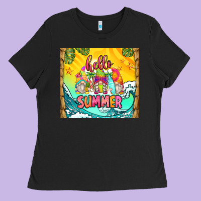 Hello Summer Gnomes Ladies Tee Designed By Zillion Design Studio