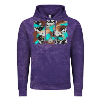 Cloud Purple western cowhide turquoise and wood background Vintage Hoodie - Artiststas