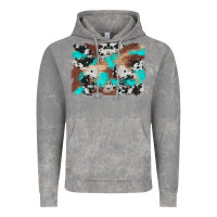 Cloud Rock western cowhide turquoise and wood background Vintage Hoodie - Artiststas