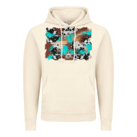 Vintage Artic western cowhide turquoise and wood background Vintage Hoodie - Artiststas
