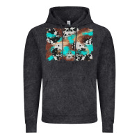 Vintage Black western cowhide turquoise and wood background Vintage Hoodie - Artiststas