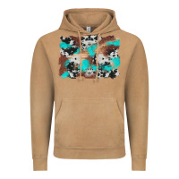 Vintage Camel western cowhide turquoise and wood background Vintage Hoodie - Artiststas
