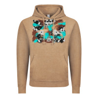 Vintage Coffee western cowhide turquoise and wood background Vintage Hoodie - Artiststas