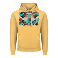 Vintage Mustard western cowhide turquoise and wood background Vintage Hoodie - Artiststas