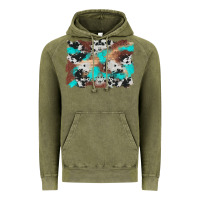 Vintage Olive western cowhide turquoise and wood background Vintage Hoodie - Artiststas