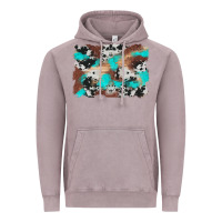 Vintage Zinc western cowhide turquoise and wood background Vintage Hoodie - Artiststas