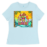 Baby Blue hello summer gnomes Ladies Tee - Zillion Design Studio
