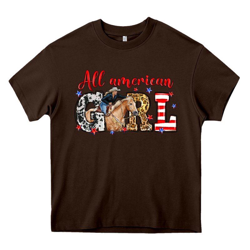 All American Girl With Cowgirl Heavy Core Tee by Neo Western | Teevron