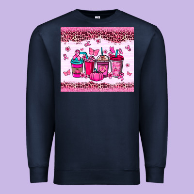 Breast Cancer Coffee Cups Premium Sweatshirt Designed By Nancycooperartshop