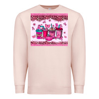 Pale Pink Breast Cancer coffee cups Premium Sweatshirt - NancyCooperArtShop