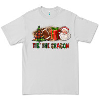 Tis The Season Christmas With Football And Santa Premium Tee | Teevron