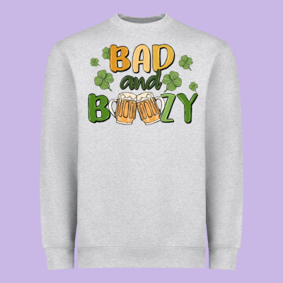 Bad And Boozy Heavyweight Sweatshirt Designed By Maliassmallbusiness