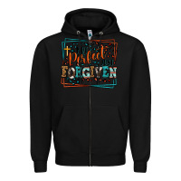 Black Not perfect just forgiven Zipper Hoodie - LillyAllenDesigns