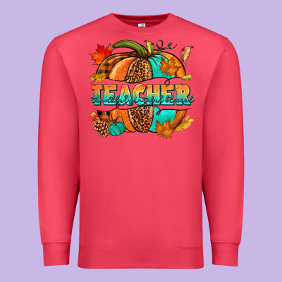 Teacher Pumpkin Premium Sweatshirt Designed By Nancycooperartshop