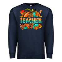 Navy Teacher pumpkin Premium Sweatshirt - NancyCooperArtShop