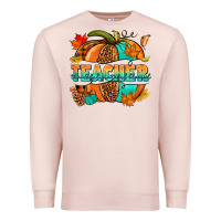 Pale Pink Teacher pumpkin Premium Sweatshirt - NancyCooperArtShop