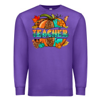 Purple Teacher pumpkin Premium Sweatshirt - NancyCooperArtShop