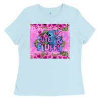 Baby Blue cute and fluffy stitch Ladies Tee - Zillion Design Studio