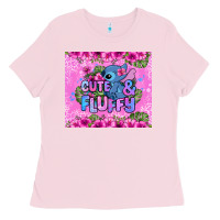 Bubblegum Pink cute and fluffy stitch Ladies Tee - Zillion Design Studio