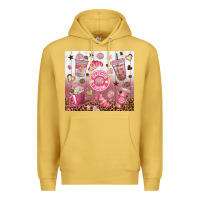 Antique Gold cafecito y chisme with leopard tumbler tbs Premium Hoodie - TumblerDesignByShophia
