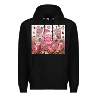 Black cafecito y chisme with leopard tumbler tbs Premium Hoodie - TumblerDesignByShophia