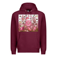 Burgundy cafecito y chisme with leopard tumbler tbs Premium Hoodie - TumblerDesignByShophia