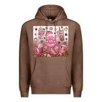 Chestnut cafecito y chisme with leopard tumbler tbs Premium Hoodie - TumblerDesignByShophia