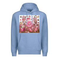 Colony Blue cafecito y chisme with leopard tumbler tbs Premium Hoodie - TumblerDesignByShophia
