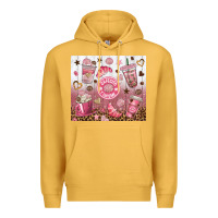 Mustard cafecito y chisme with leopard tumbler tbs Premium Hoodie - TumblerDesignByShophia