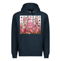 Navy cafecito y chisme with leopard tumbler tbs Premium Hoodie - TumblerDesignByShophia
