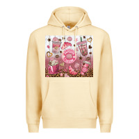 Pina Colada cafecito y chisme with leopard tumbler tbs Premium Hoodie - TumblerDesignByShophia