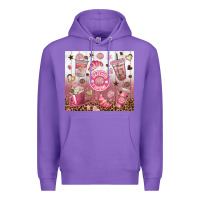 Purple cafecito y chisme with leopard tumbler tbs Premium Hoodie - TumblerDesignByShophia