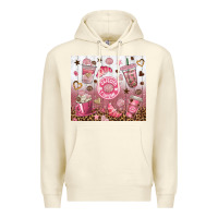 Sandshell cafecito y chisme with leopard tumbler tbs Premium Hoodie - TumblerDesignByShophia