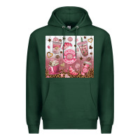 Sports Green cafecito y chisme with leopard tumbler tbs Premium Hoodie - TumblerDesignByShophia