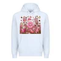 White cafecito y chisme with leopard tumbler tbs Premium Hoodie - TumblerDesignByShophia