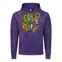 Cloud Purple western cactus with cowboy boots and sunflowers Vintage Hoodie - Artiststas