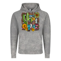 Cloud Rock western cactus with cowboy boots and sunflowers Vintage Hoodie - Artiststas