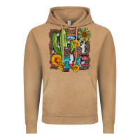 Vintage Camel western cactus with cowboy boots and sunflowers Vintage Hoodie - Artiststas
