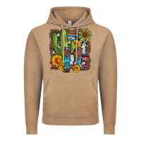 Vintage Coffee western cactus with cowboy boots and sunflowers Vintage Hoodie - Artiststas