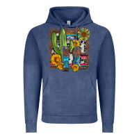 Vintage Denim western cactus with cowboy boots and sunflowers Vintage Hoodie - Artiststas