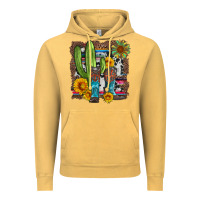 Western Cactus With Cowboy Boots And Sunflowers Vintage Hoodie | Teevron