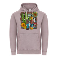 Vintage Zinc western cactus with cowboy boots and sunflowers Vintage Hoodie - Artiststas